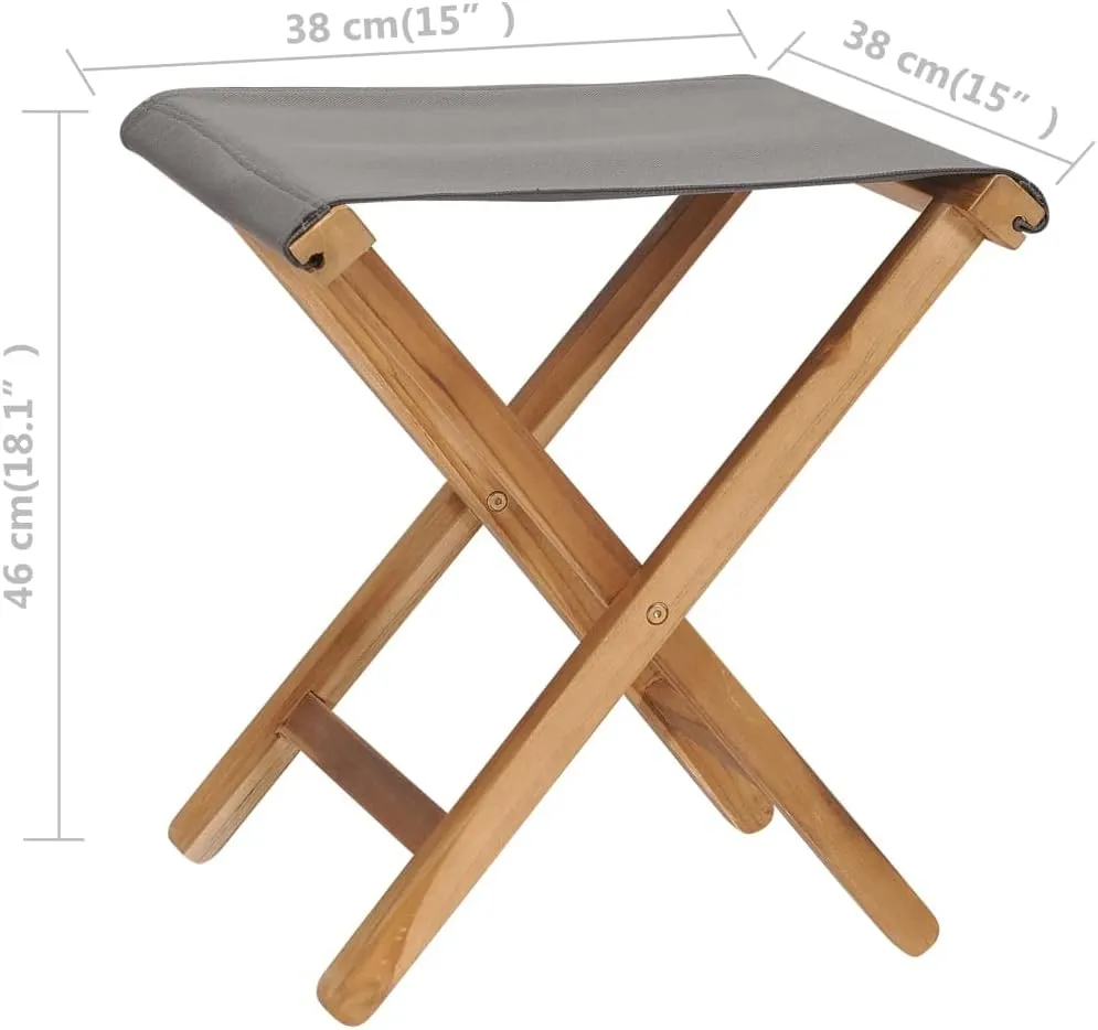 Folding Chairs ,Fishing Chairs,Camping Chair,Beach Chair,Coffee Chair,Lawn Chairs,Balcony Chairs,Outdoor Chairs,for Deck, poolside,Camping,Beach,Campsite,2 pcs Solid Teak Wood and Fabric Dark Gray
