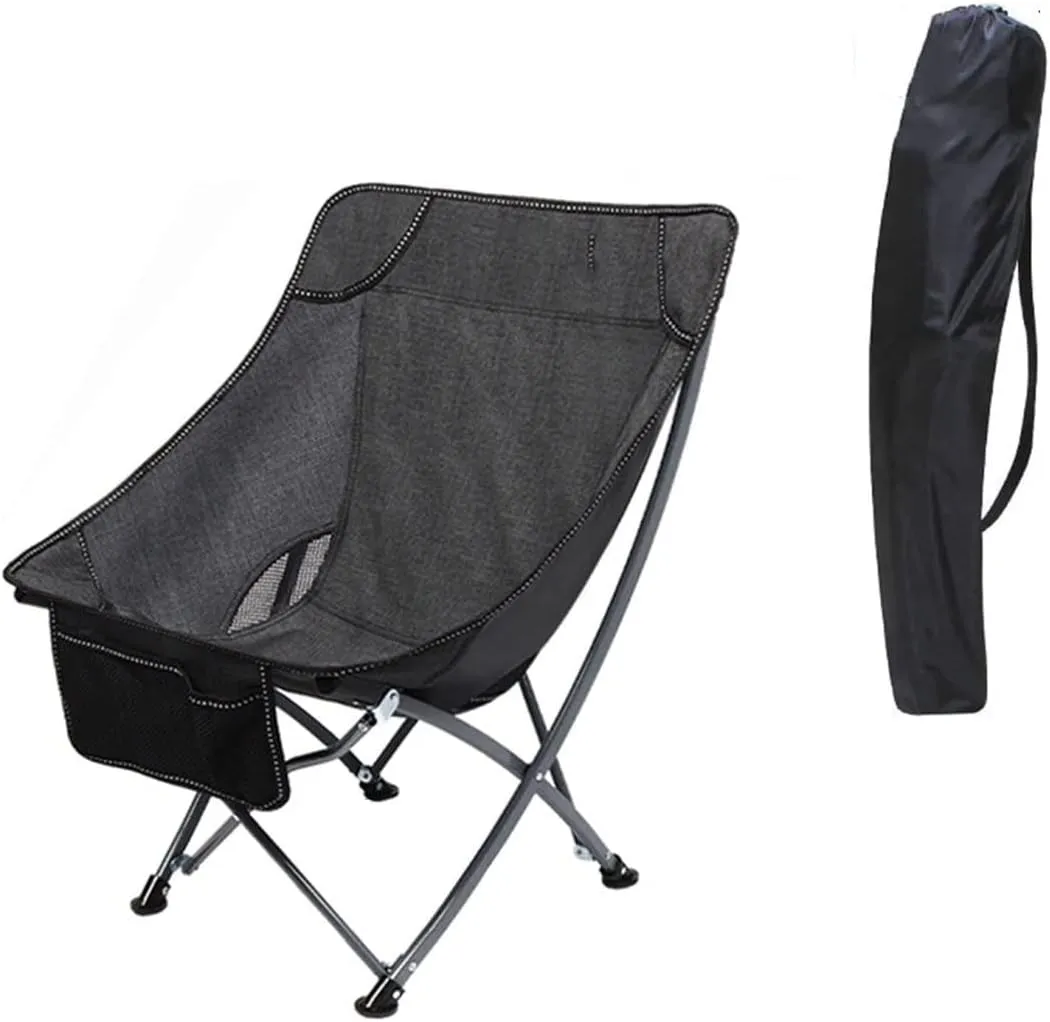 Folding Chairs Outdoor Portable Folding Chair with Mesh Side Pocket Backrest Stool Camping Backpacking Chair for Fishing Beach Travel Picnic Hiking Lawn Beach