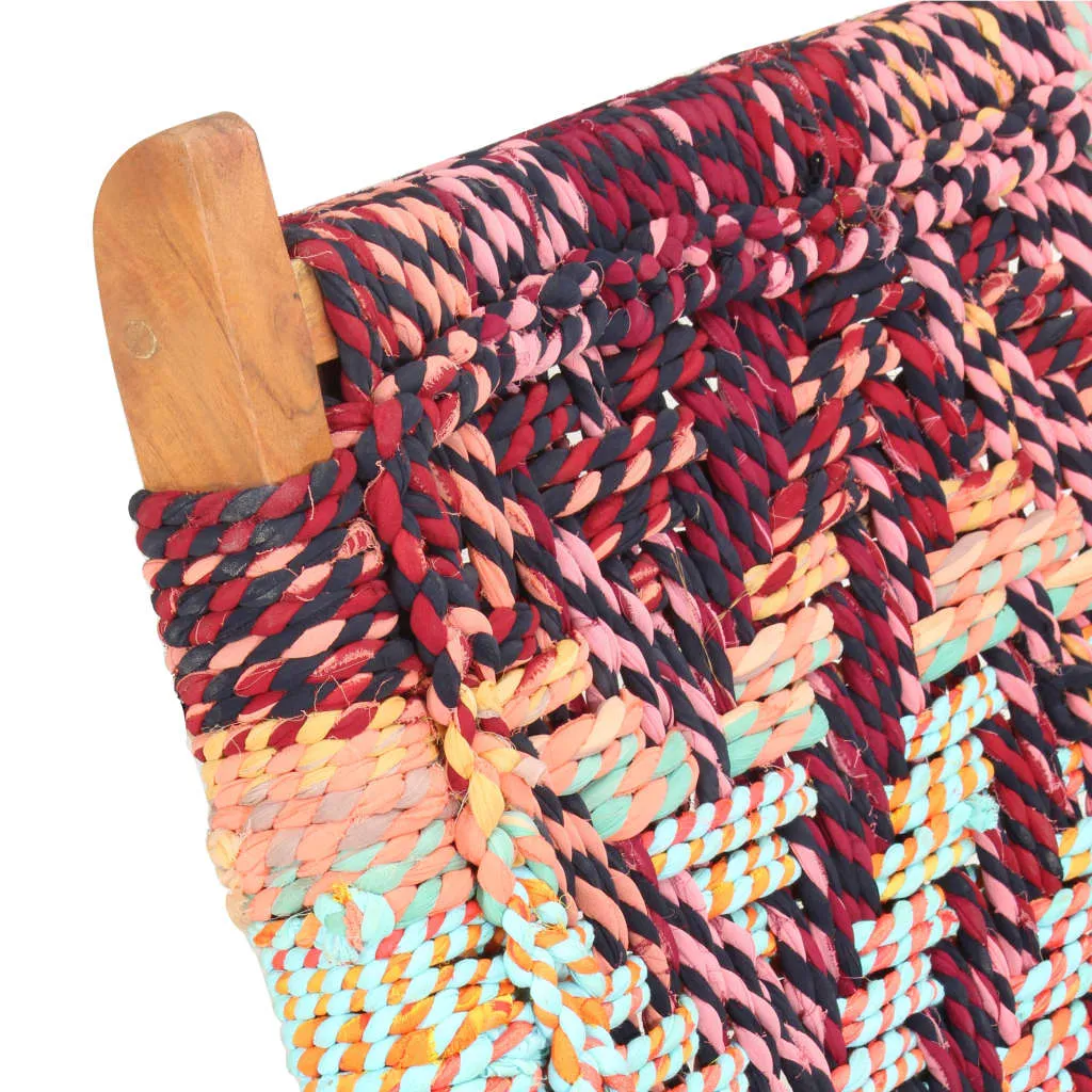 Folding Chindi Chair Multicolors Fabric