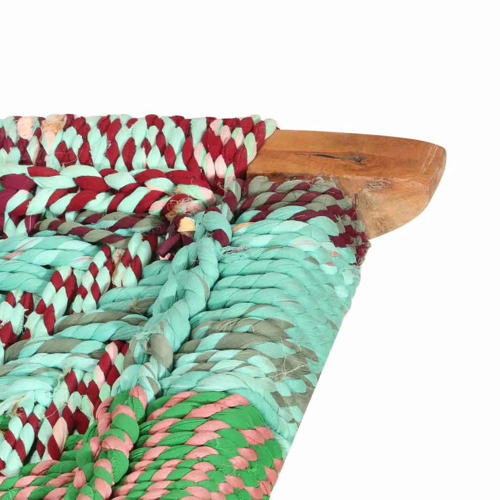 Folding Chindi Chair Multicolors Fabric
