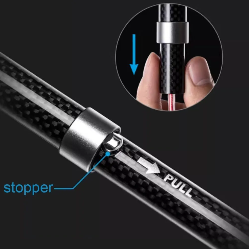 Folding Collapsible Hiking Pole, Adjustable Telescopic Trekking Poles, Carbon Fibre Walking Stick, Ultra-light Hiking Stick for Hiking, Camping, Mountaining, Backpacking, Walking, Trekking