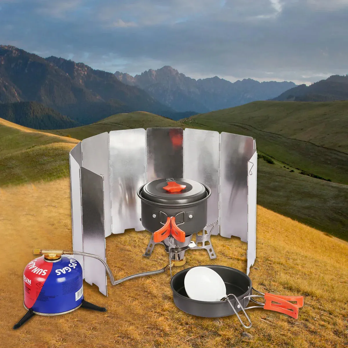 Folding Outdoor Stove Windscreen,9/10/12 Plates from Redcamp