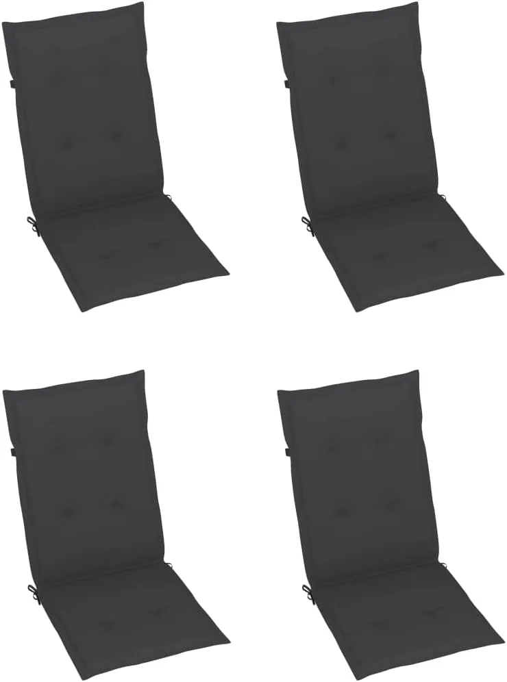 Folding Patio Chairs 3 pcs with Cushions, Solid Acacia Wood, Adjustable 5 Positions, Outdoor Furniture, Comfortable Lounge Chairs for Patio, Garden, Terrace, Dining
