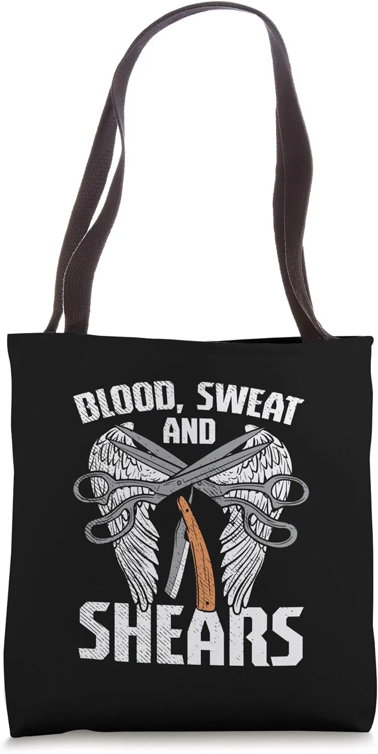 Funny Hairdresser gifts - Hairstylis Blood Sweat And Shears Tote Bag