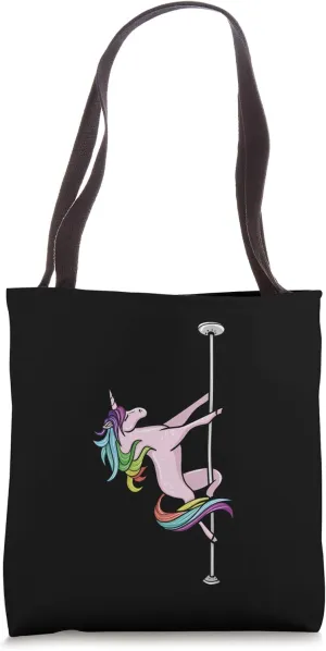 Funny Pole Dancing Unicorn Lover Gift Pole Dancer Fitness Tote Bag