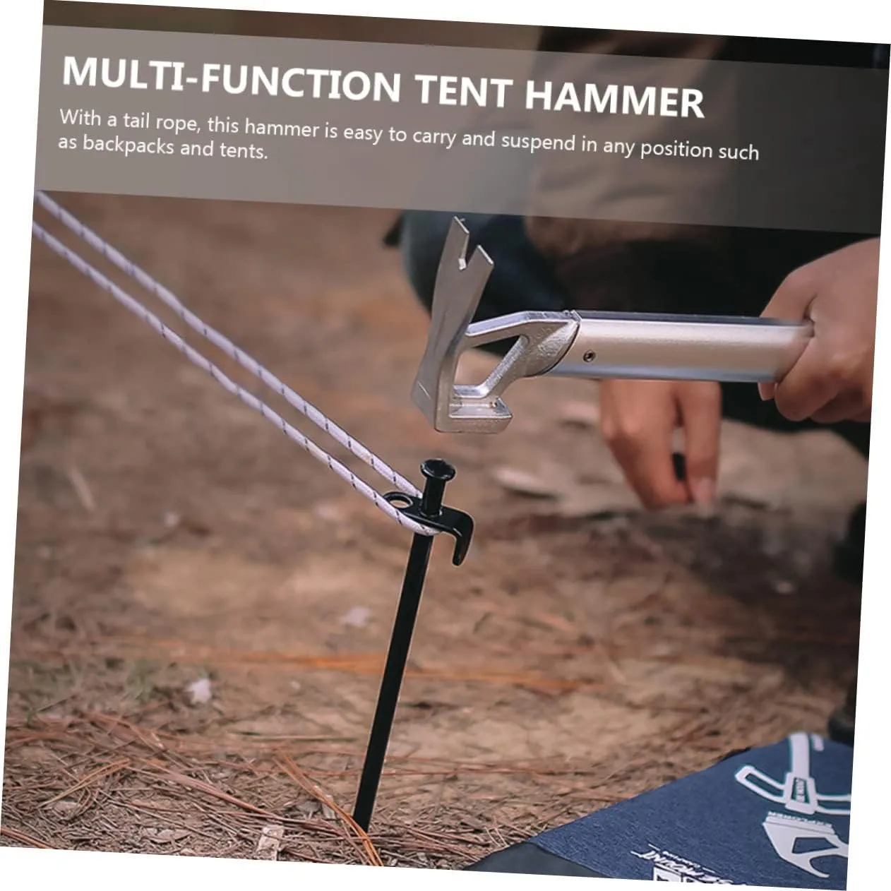 Gadpiparty Outdoor Tent Stake Hammer Lightweight Aluminum Handle Multi-functional Camping Tool for Driving Stakes Peg Removal Digging for Tents Tarps Backpacking