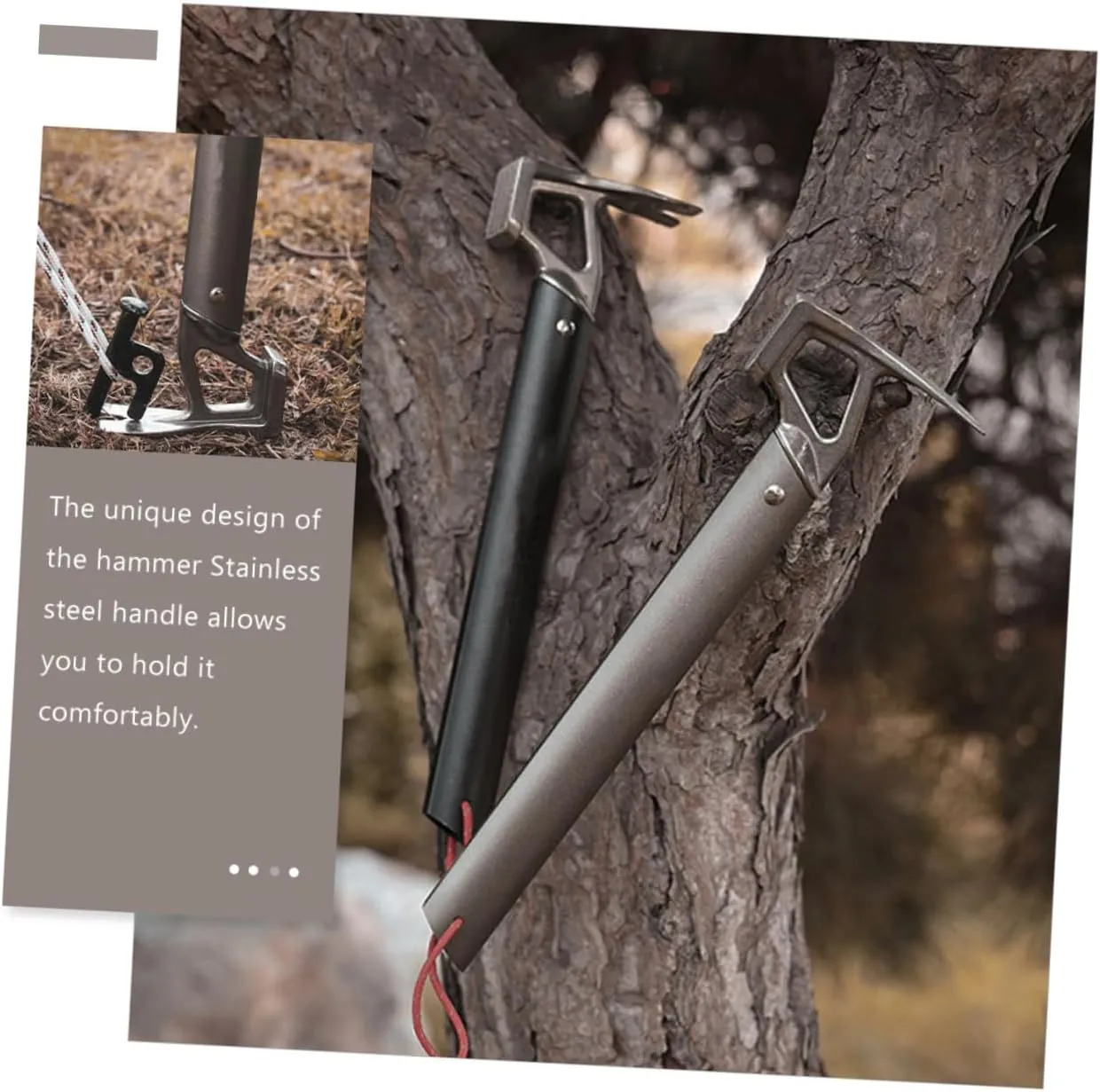 Gadpiparty Outdoor Tent Stake Hammer Lightweight Aluminum Handle Multi-functional Camping Tool for Driving Stakes Peg Removal Digging for Tents Tarps Backpacking