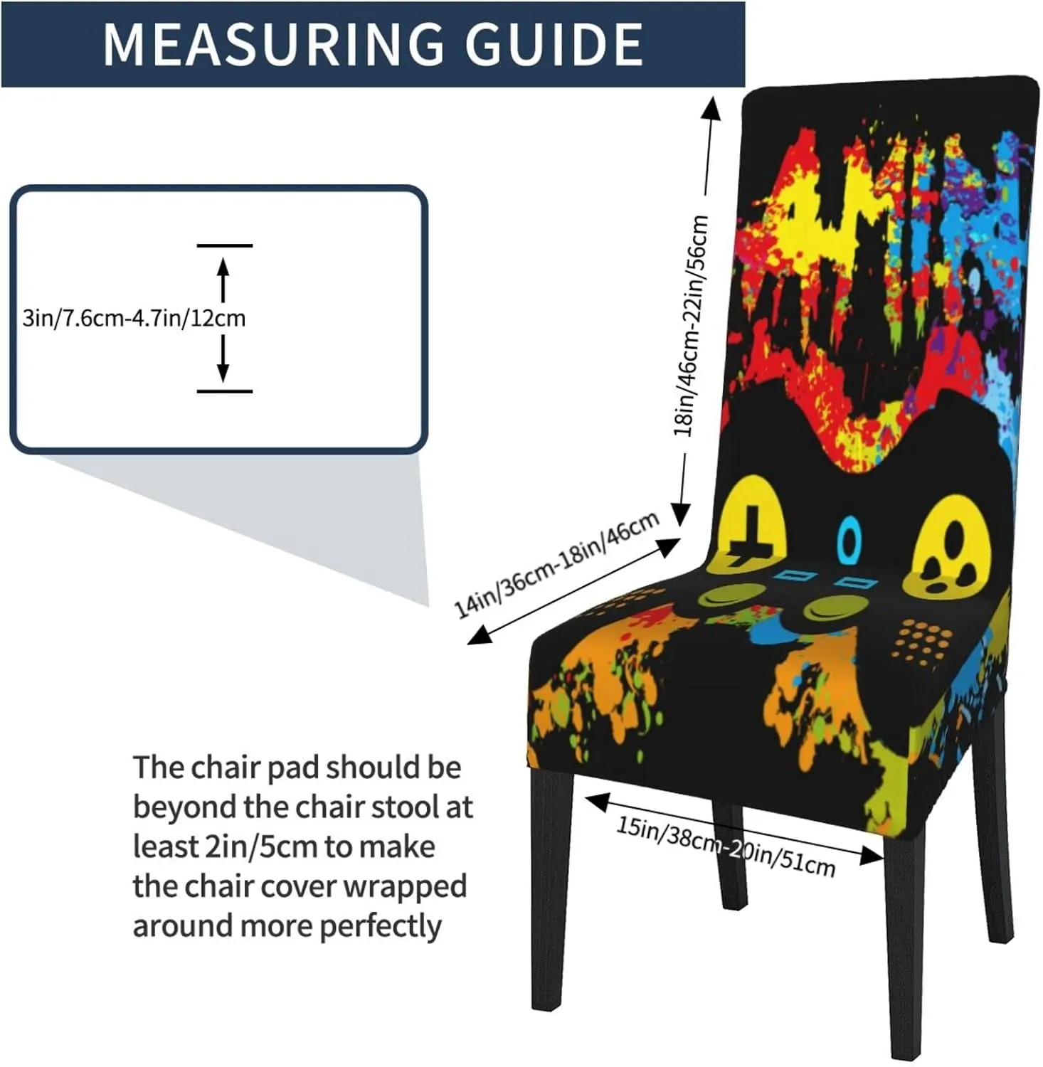 Gaming Lunch Bag Dining Chair Cover Removable Seat Cover Protection Chair Stretch Protective Cover for Restaurant Hotel Party Wedding Seat Cover