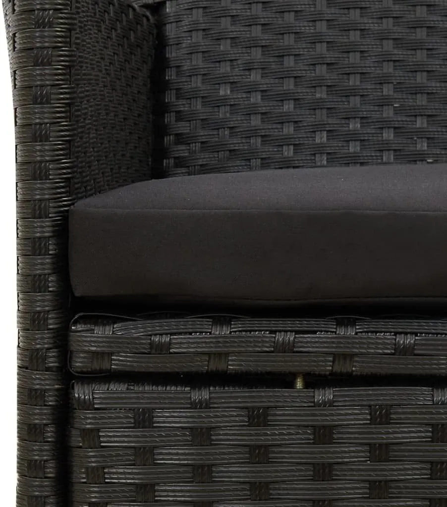 Garden Chairs, Pool Chair, Patio Chairs with Cushions 2 pcs, Easy to Clean Suitable for Patio, Porch, Backyard, Balcony, Garden Poly Rattan Black