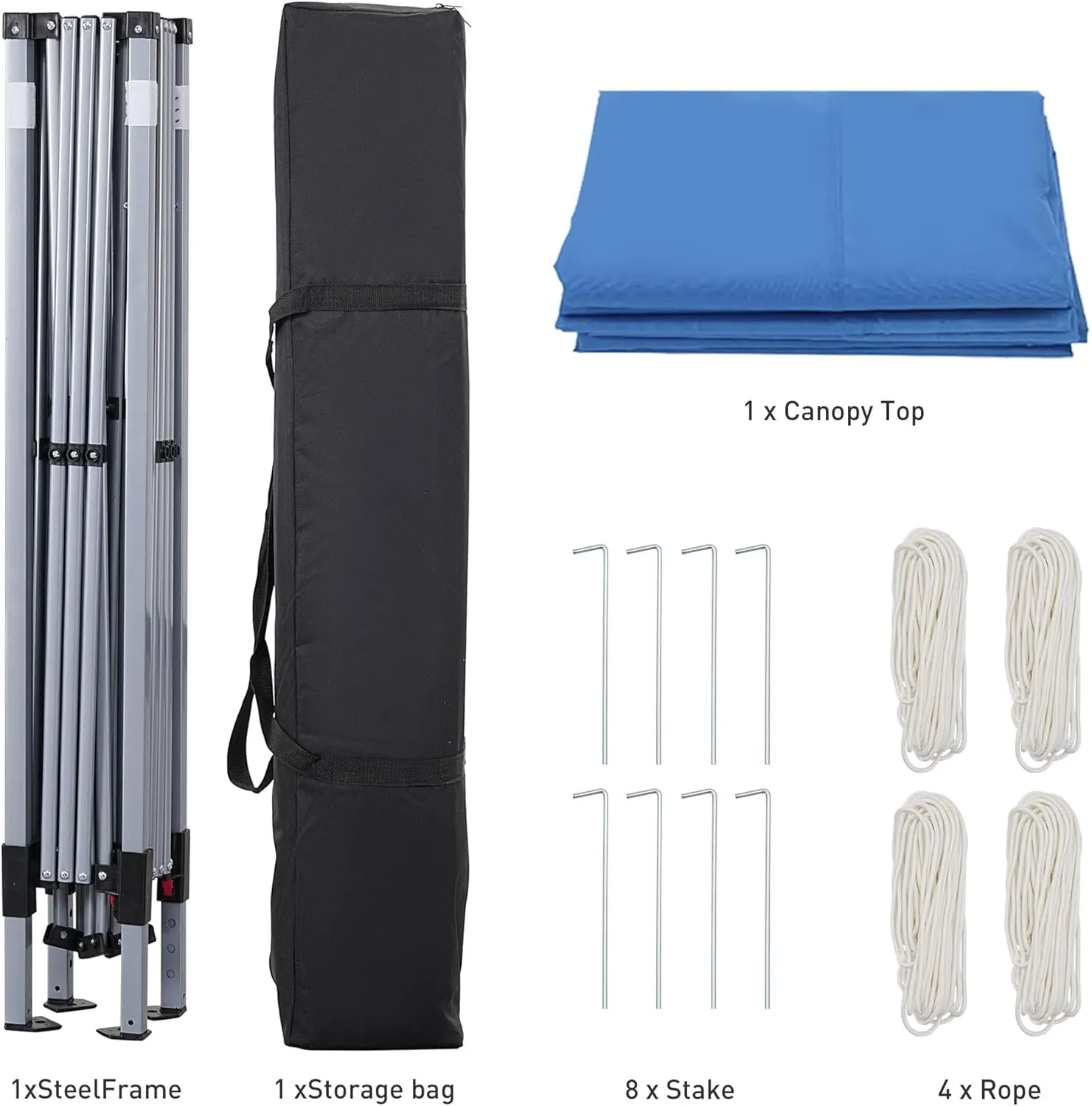 GDY 10'x10' Pop Up Canopy Tent, Portable Gazebo, Outdoor Canopy for Events, Parties, Camping, Blue.