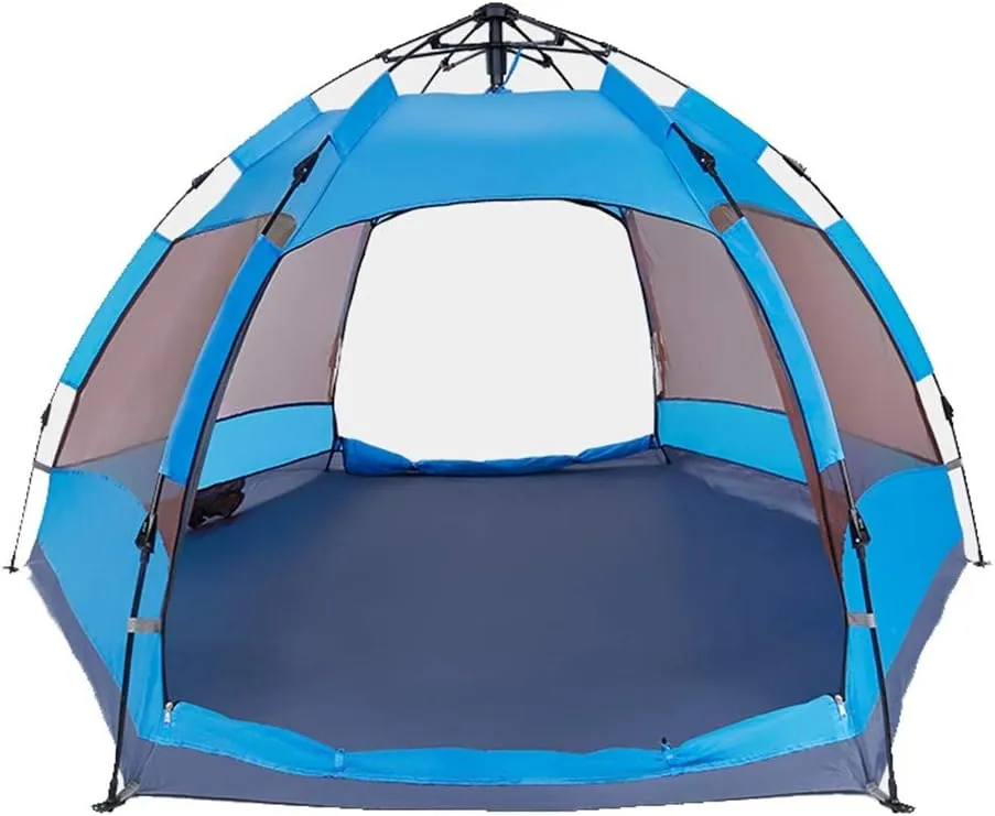 GeRRiT Tent Outdoor 3-4 People Automatic Anti-Storm Rain 2 Double Thick Rainproof Camping Outdoor Camping Household Tent Pop-Up Large Camping Tent Cabin Beach Tent Quick Installation Waterproof Tent