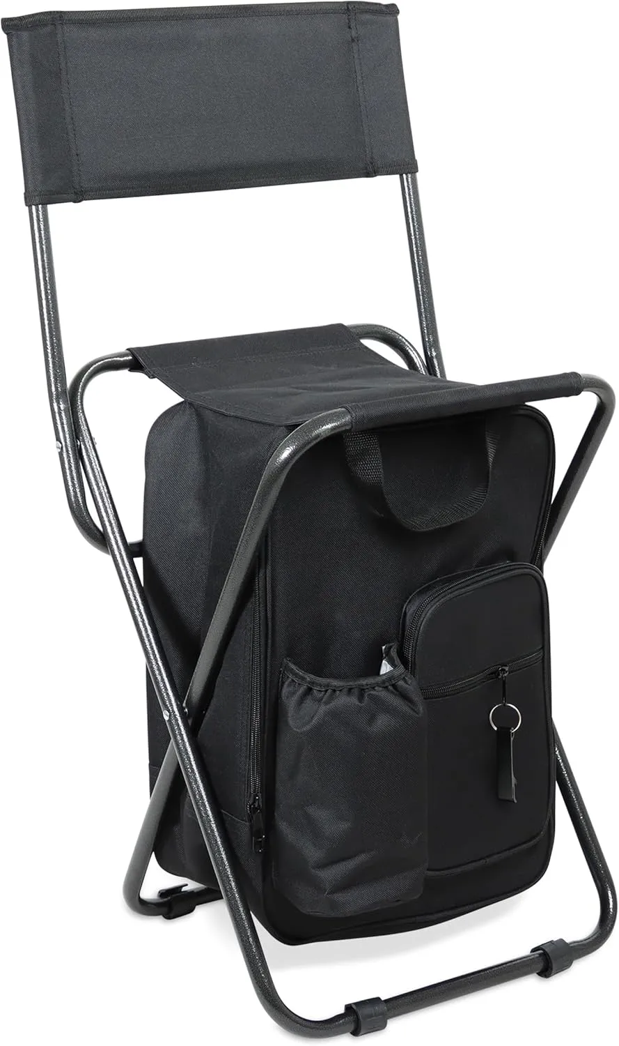 Get Out! Folding Ice Fishing Chair with Cooler for 225 lbs - Portable Backpack Cooler Chair - Ice Chest Backpack Chair with Back Rest for Camping, Fishing, Hunting, Tailgating, Picnics Lunchbox Stool