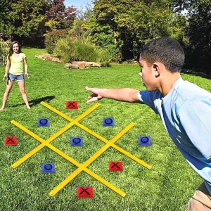 Giant Tic Tac Toe Bean Bag Toss Games for Kids Adults Family, Large Outside Lawn Yard Backyard Carnival Field Day Game, Beach Picnic Camping Birthday Party Family Reunion Games