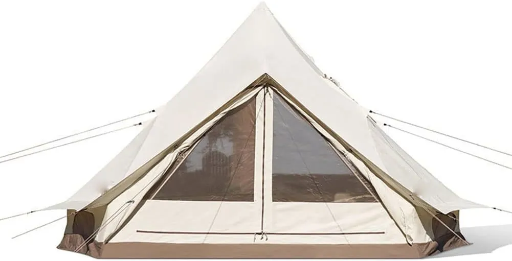 Glamping Yurt Tent Waterproof Family Tent with Removable Rainfly and Carry Bag Pyramid Tent for Family Camping & Hiking