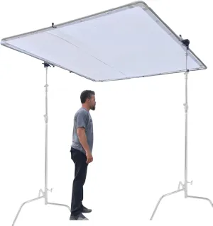 Glide Gear BFS 100 Butterfly Scrim Diffuser, Modular 4x4ft 6x6ft 8x8ft Light Diffuser with 3 Nylon Silk Scrims, Quick Assembly Aluminum Frame, C-Stand Clamps Included