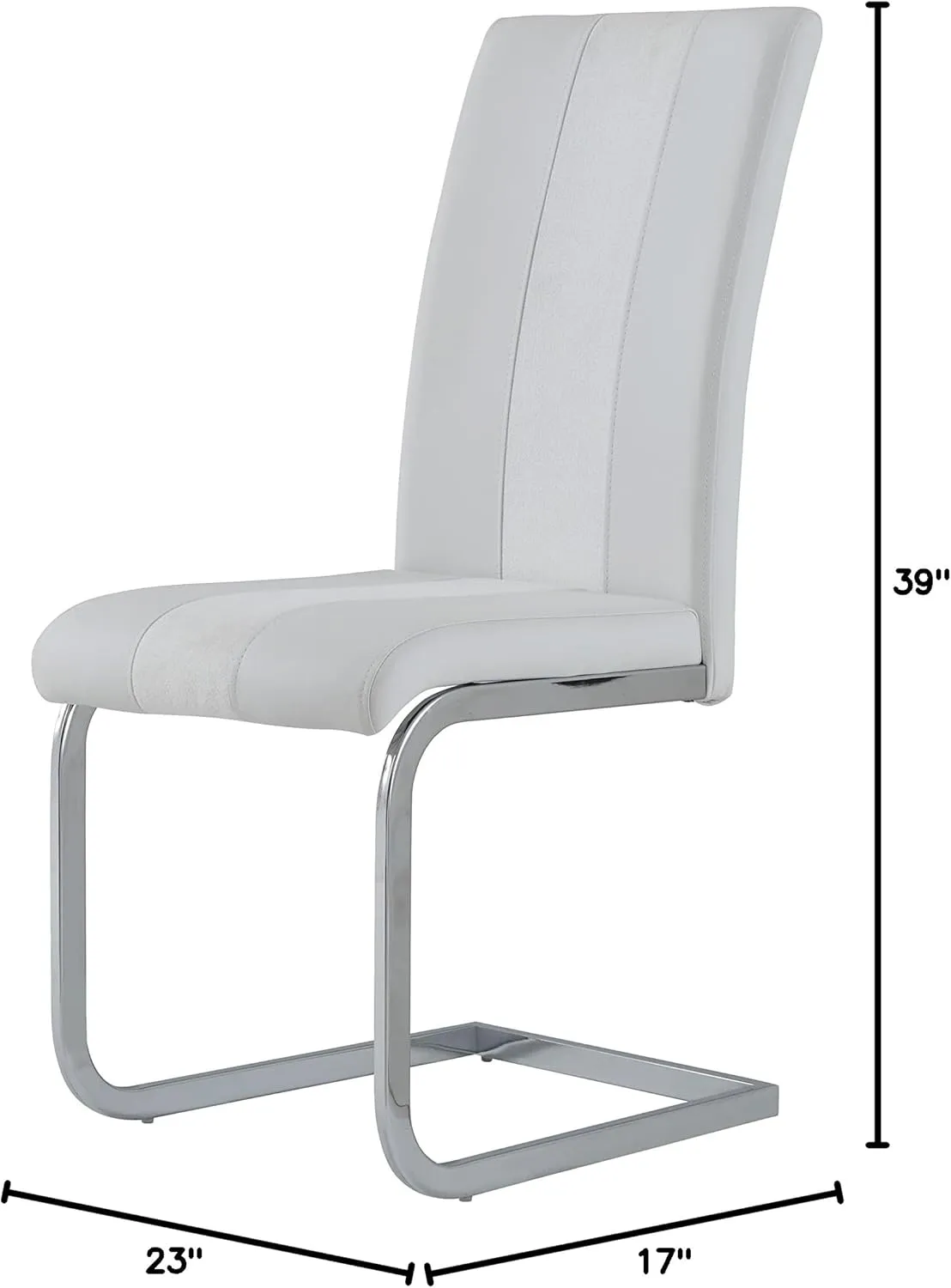 Global Furniture USA Faux Leather Dining Chairs in White (Set of 4)