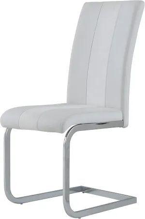 Global Furniture USA Faux Leather Dining Chairs in White (Set of 4)