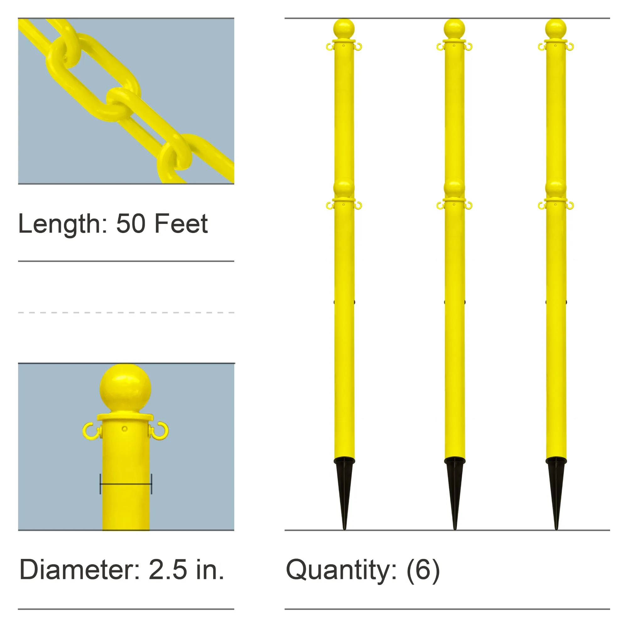 Ground Pole Kits with Plastic Chain