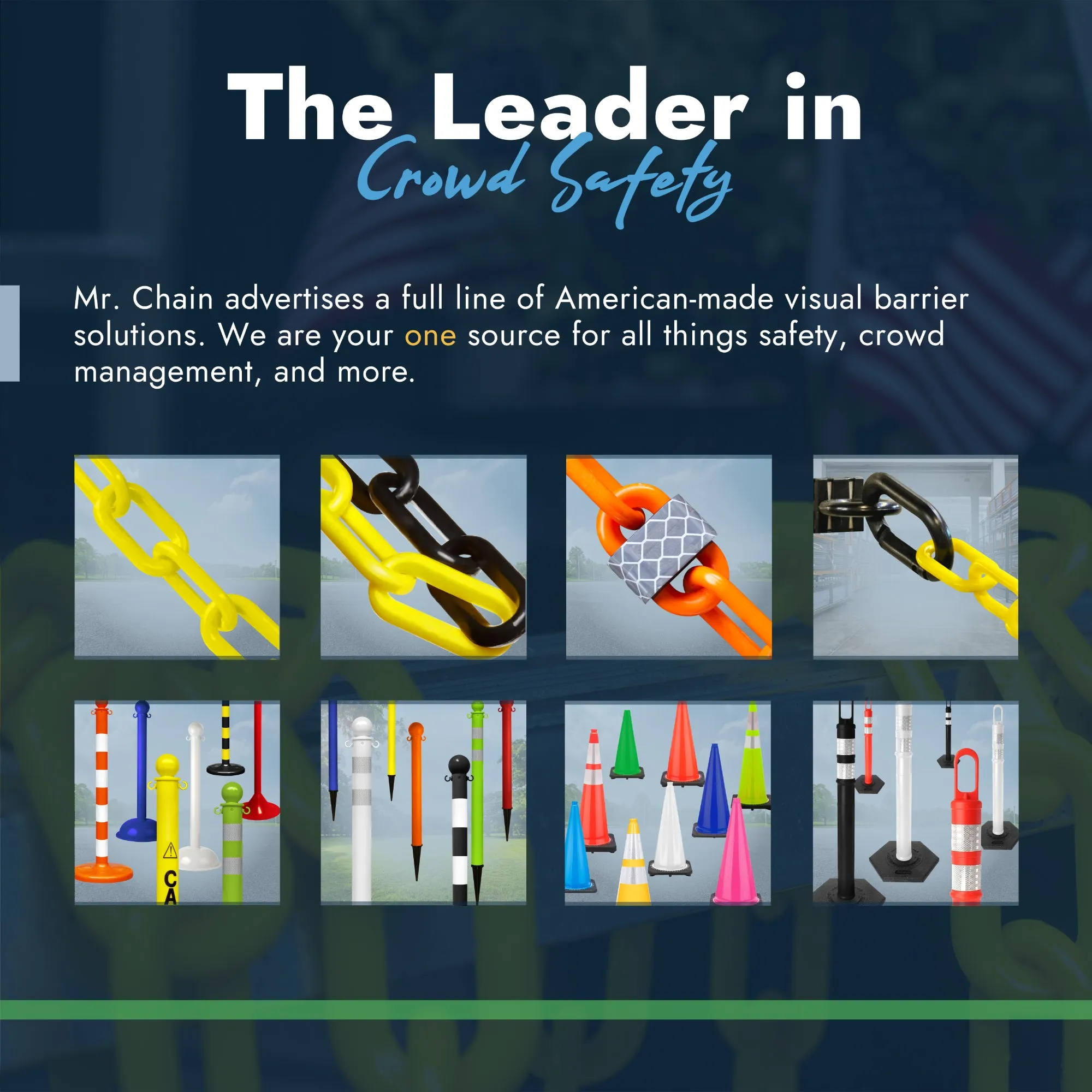 Ground Pole Kits with Plastic Chain
