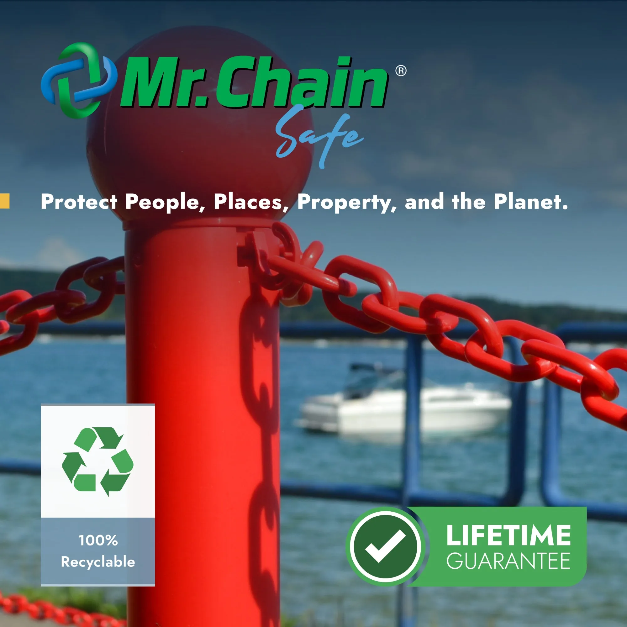 Ground Pole Kits with Plastic Chain