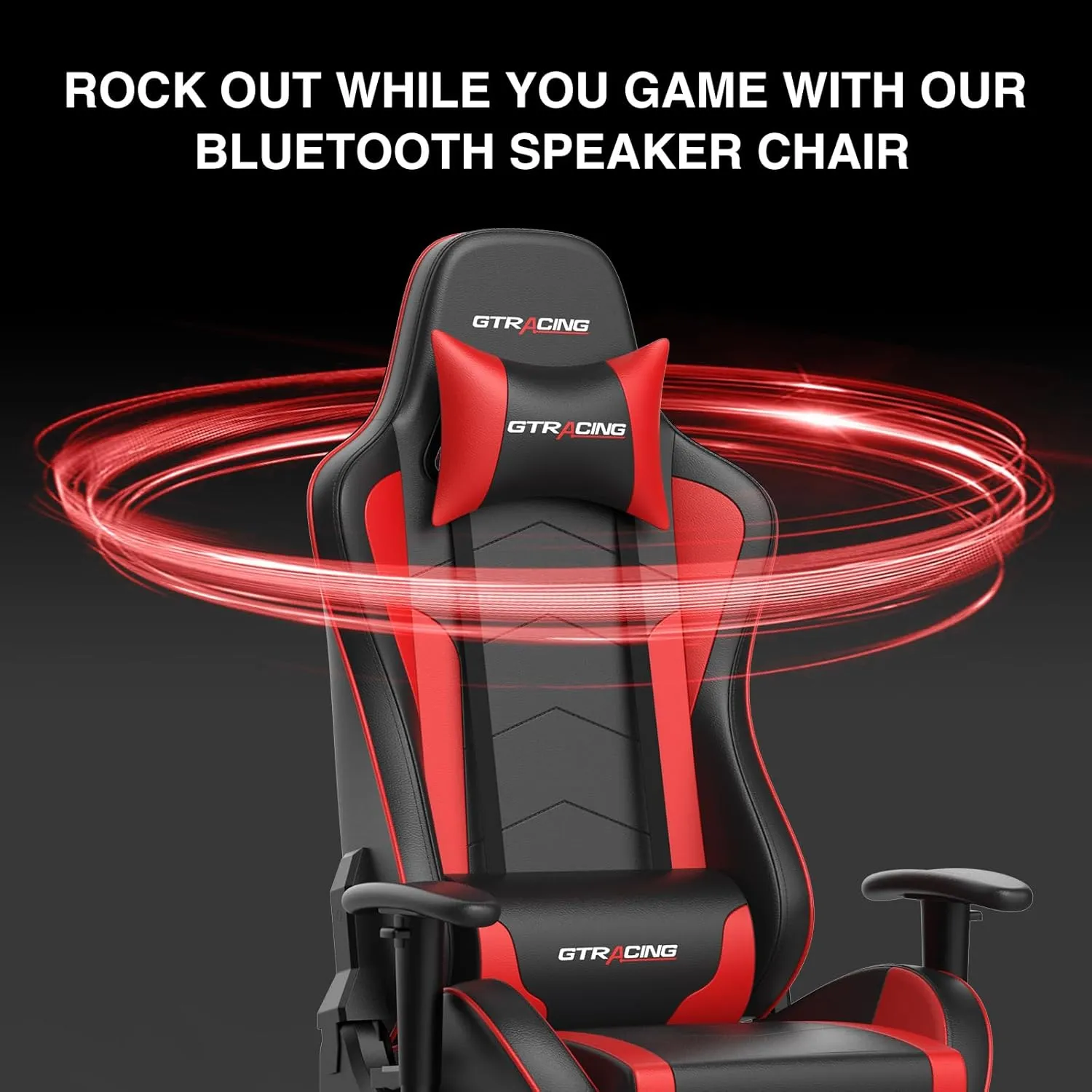 GTRACING Gaming Chair with Footrest Speakers Video Game Chair Bluetooth Music Heavy Duty Ergonomic Computer Office Desk Chair
