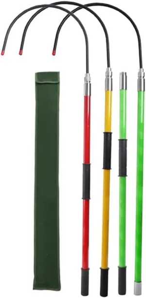 GZHERVICES 18 Inch Opening High Voltage Insulated Rescue Hook - Fiberglass Telescopic Hotstick with Storage Bag, Anti-Electrocution Tool for Electricians, Linemen & Firefighters(Green,3m/9.9ft)