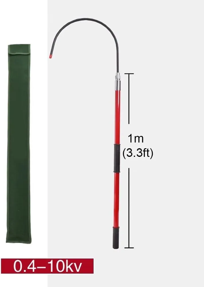 GZHERVICES Multi-Purpose Insulated Rescue Hook, Safety Hook Swimming Pool Pole, Detachable Lifesaving Pole, Reaching Assist Tool, 18 Inch Hook Opening(Red,1m/3.3ft)