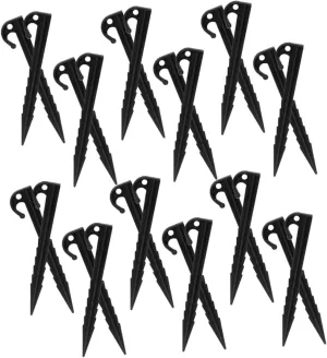 Happyyami 50pcs Tent Ground Pegs for Camping Heavy Duty Shelter Stake Plastic Sand Pegs Strong Holding Power for Windy Conditions