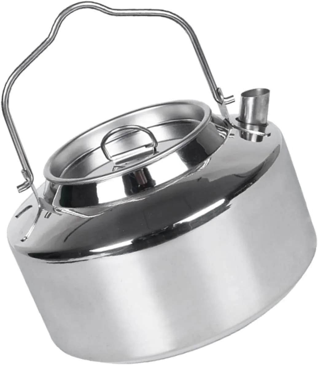 Happyyami Outdoor Tea Kettle Portable Water Pot Camping Accessory Stainless Steel Stovetop Convenient Tea Kettle Boil Water for Coffee