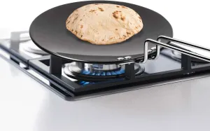 Hard Anodized Tawa, 26 cm, Dark Grey | Flame Safe | Gas Stove Safe | Stainless Steel Wired Handle | Durable | Scratch resistant