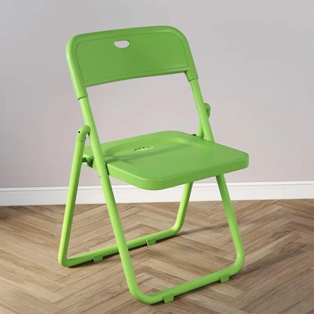 HCZION Plastic Folding Chair Outdoor Stackable Chair Portable Dining Chairs Fold Up Party Chair Garage Folding Stool with Backrest Lightweight Camping Chair (Color : Green)