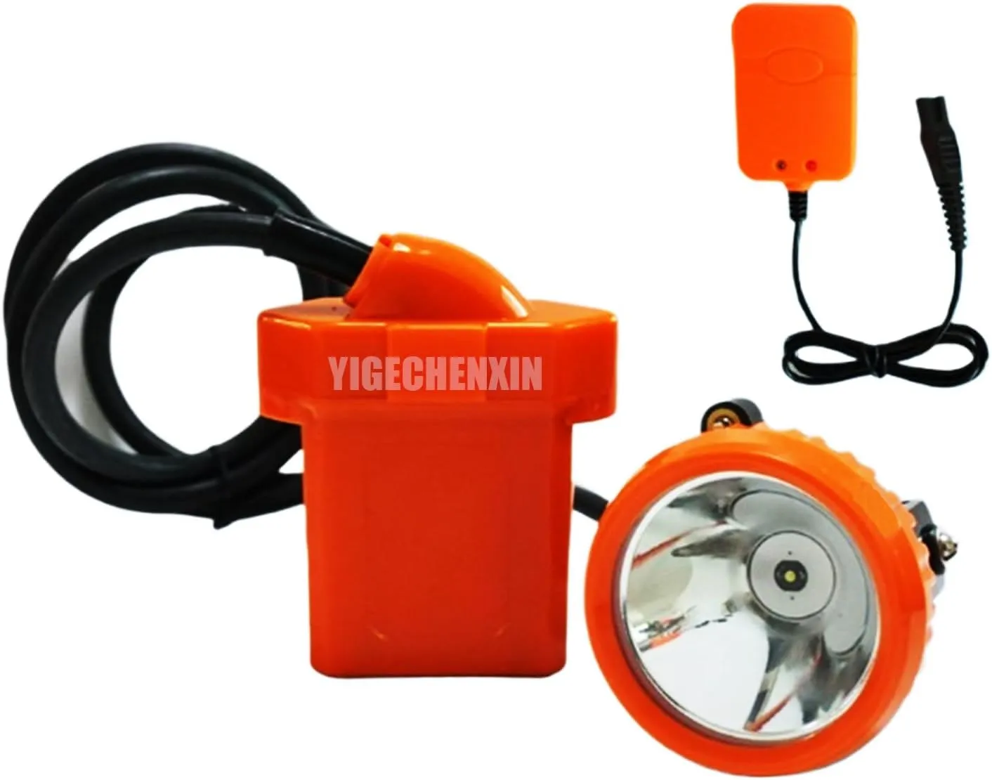 Head Mounted Explosion-Proof Headlight, 7200Mah Strong Light Ultra Bright Long Endurance Safety Helmet, Mining Lamp for Underground Use (Orange)