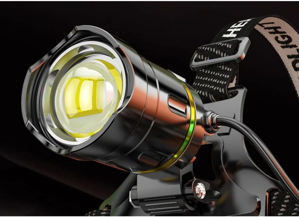 Headlamp Strong Light Rechargeable Head-Mounted Outdoor Flashlight Night Fishing Long Life LED Miner's Lamp Headlamp (Color : White Light)