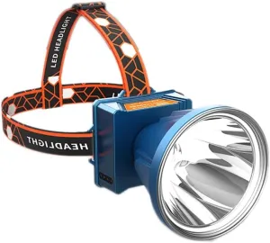 Headlamp Strong Light Rechargeable Head-Mounted Outdoor Flashlight Night Fishing Long Life LED Miner's Lamp Headlamp (Color : White Light)