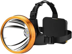 Headlamp Strong Light Rechargeable Head-Mounted Outdoor Flashlight Night Fishing Long Life LED Miner's Lamp Headlamp (Color : Yellow Light)