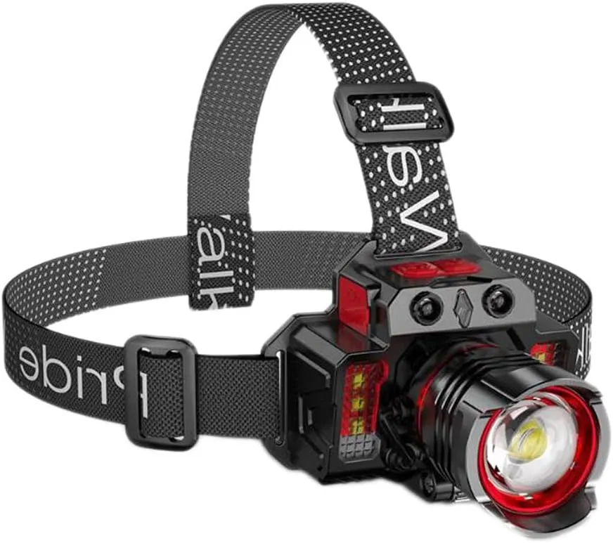 Headlamp Strong Light Rechargeable Head-Mounted Outdoor Flashlight Night Fishing Long Life LED Miner's Lamp Headlamp (Color : Yellow Light)