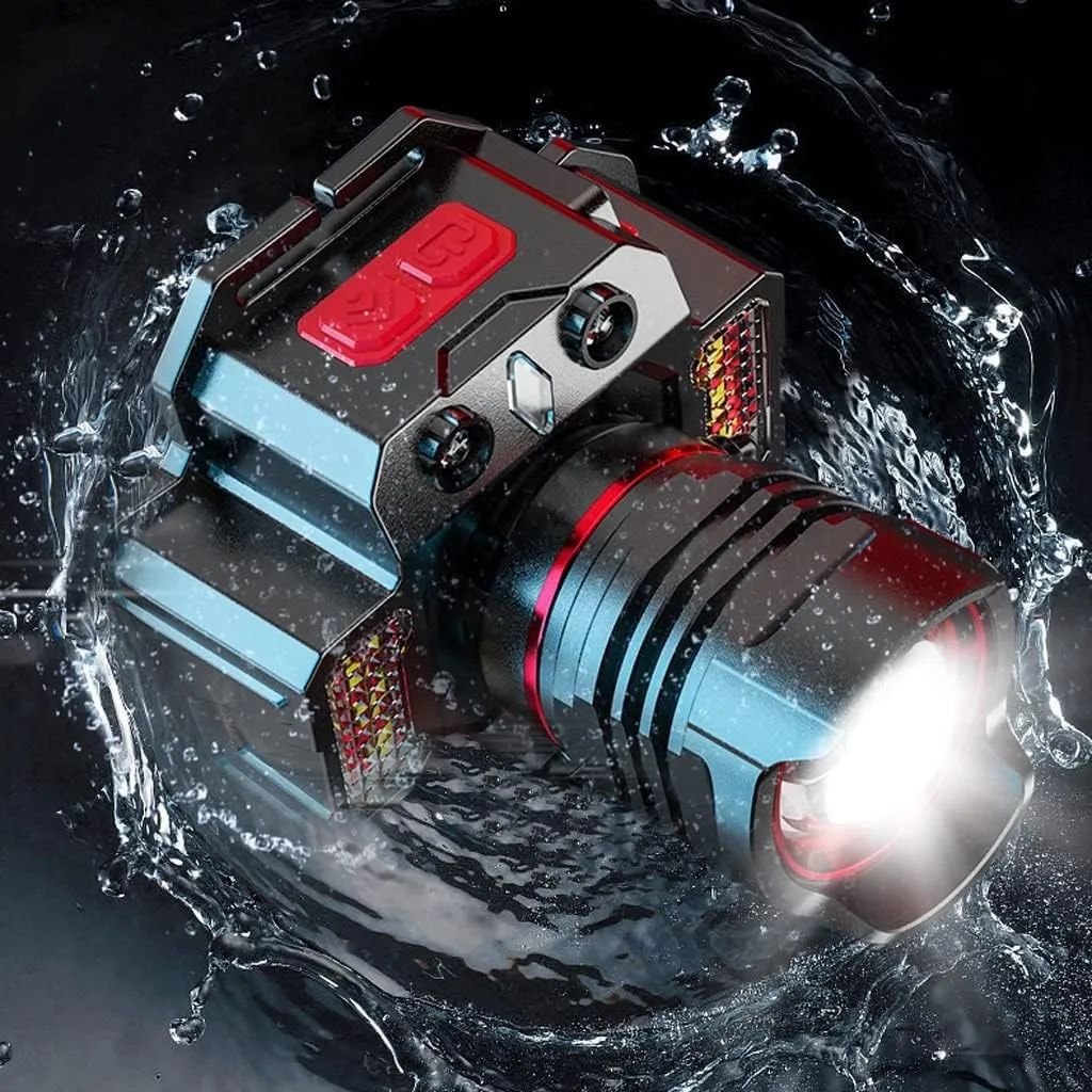Headlamp Strong Light Rechargeable Head-Mounted Outdoor Flashlight Night Fishing Long Life LED Miner's Lamp Headlamp (Color : Yellow Light)