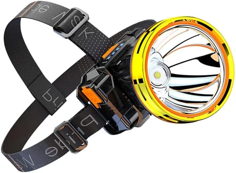 Headlamp Strong Light Rechargeable Head-Mounted Outdoor Flashlight Night Fishing Long Life LED Miner's Lamp Headlamp(White Light)