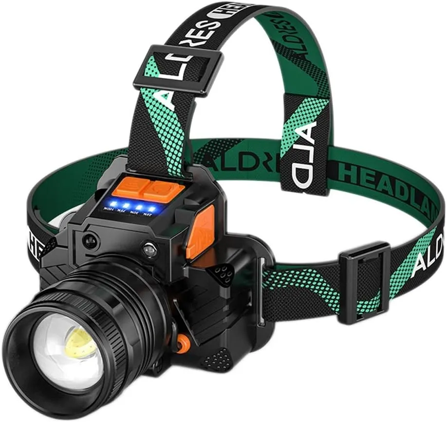 Headlamp Strong Light Rechargeable Head-Mounted Outdoor Flashlight Night Fishing Long Life LED Miner's Lamp Headlamp(White Light)