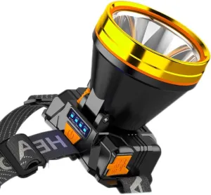 Headlamp Strong Light Rechargeable Head-Mounted Outdoor Flashlight Night Fishing Long Life LED Miner's Lamp Headlamp(White Light)