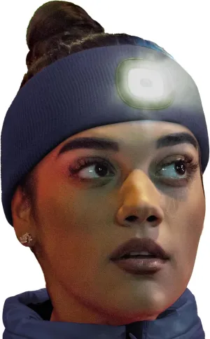 Headlightz by Roq Innovation - Knit Flashlight Headband with Light - LED Headlamp - Headband Lights for Forehead - Unisex, Rechargeable