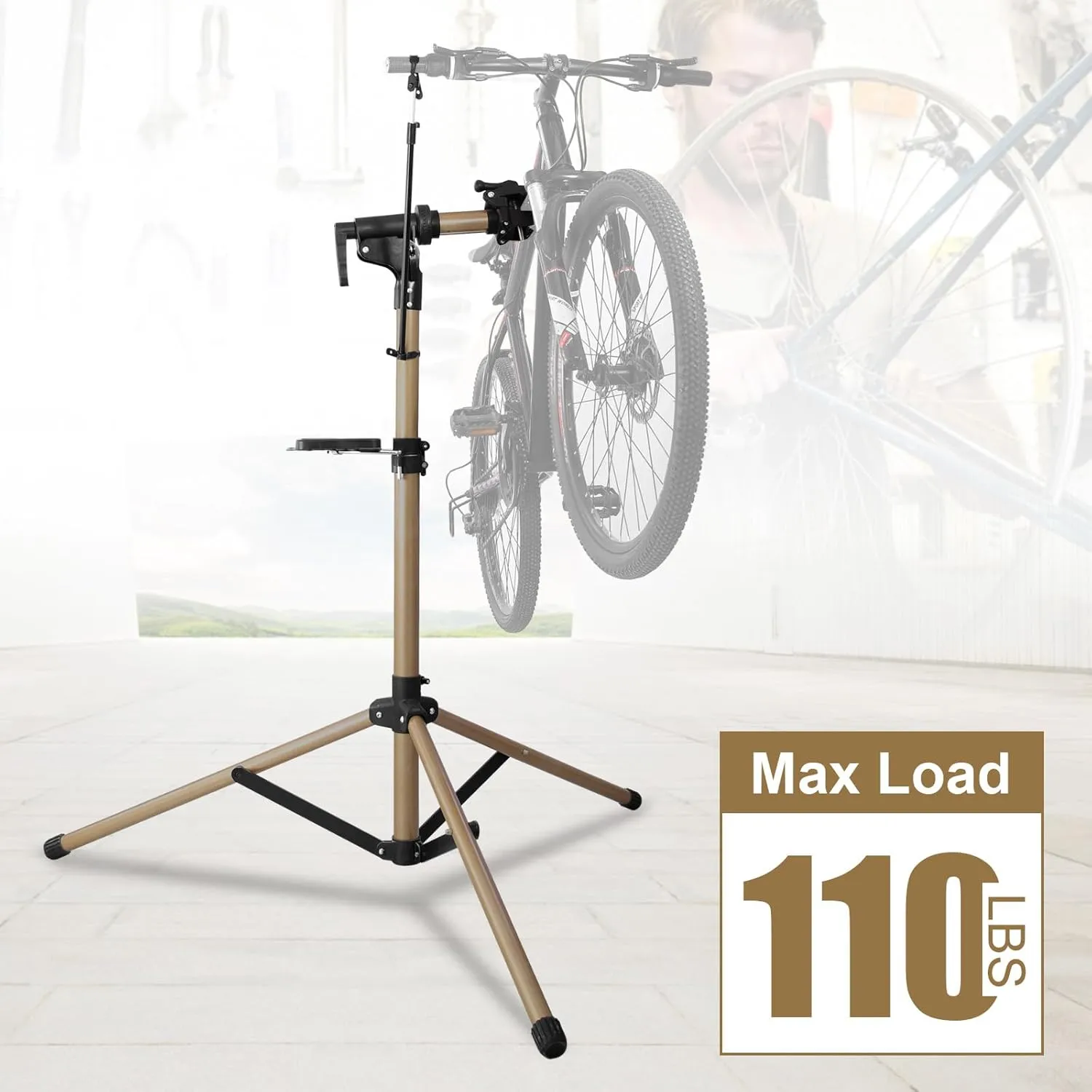 Heavy Duty Ebike Repair Stand, Max 110 lbs, Portable Aluminum, Made For Any E-bike, Mountain, Road, Folding Bike