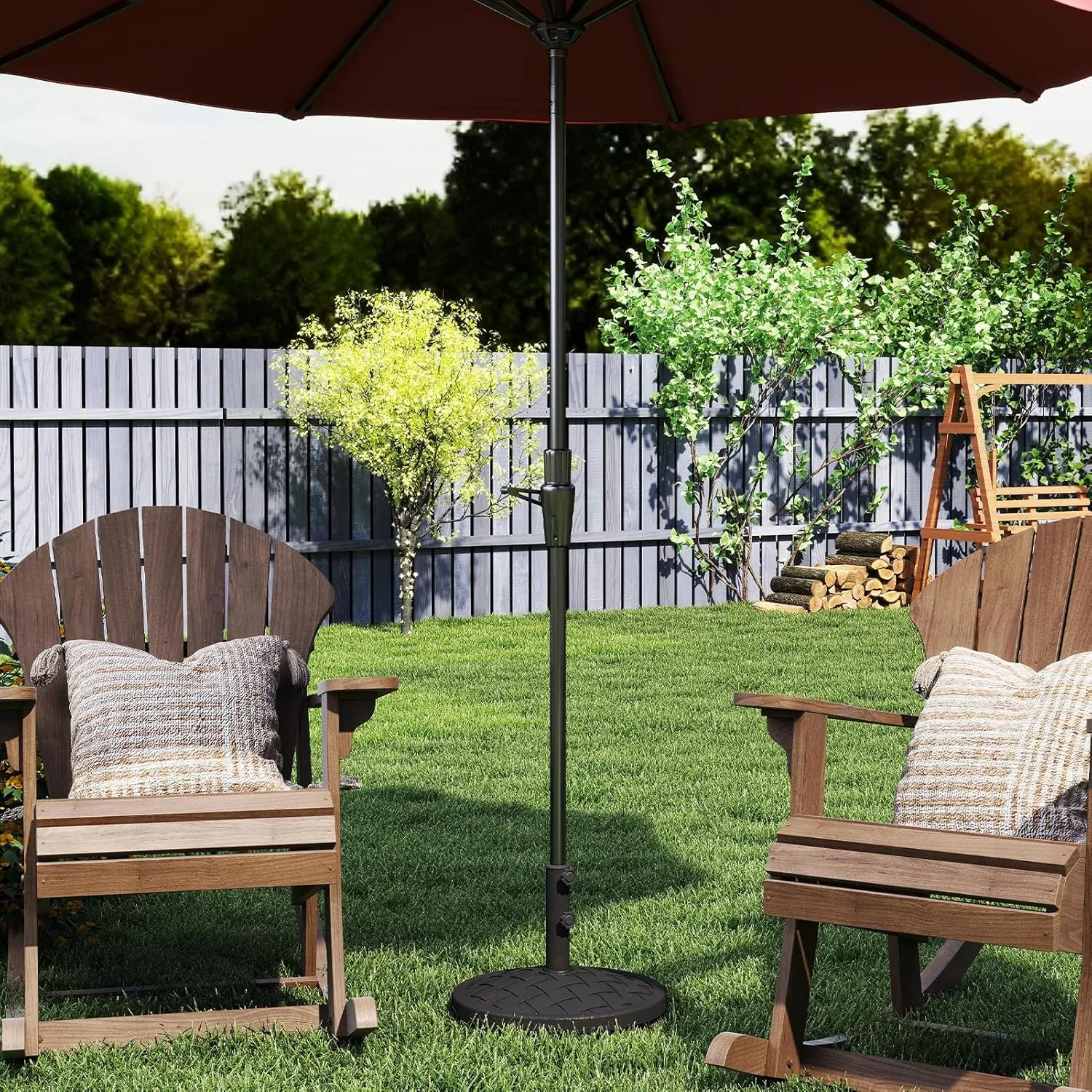 Helios&Hestia 31 lb Heavy Duty Round Resin Outdoor Umbrella Stand Base Weight for Patio Market Table Umbrella, Bronze