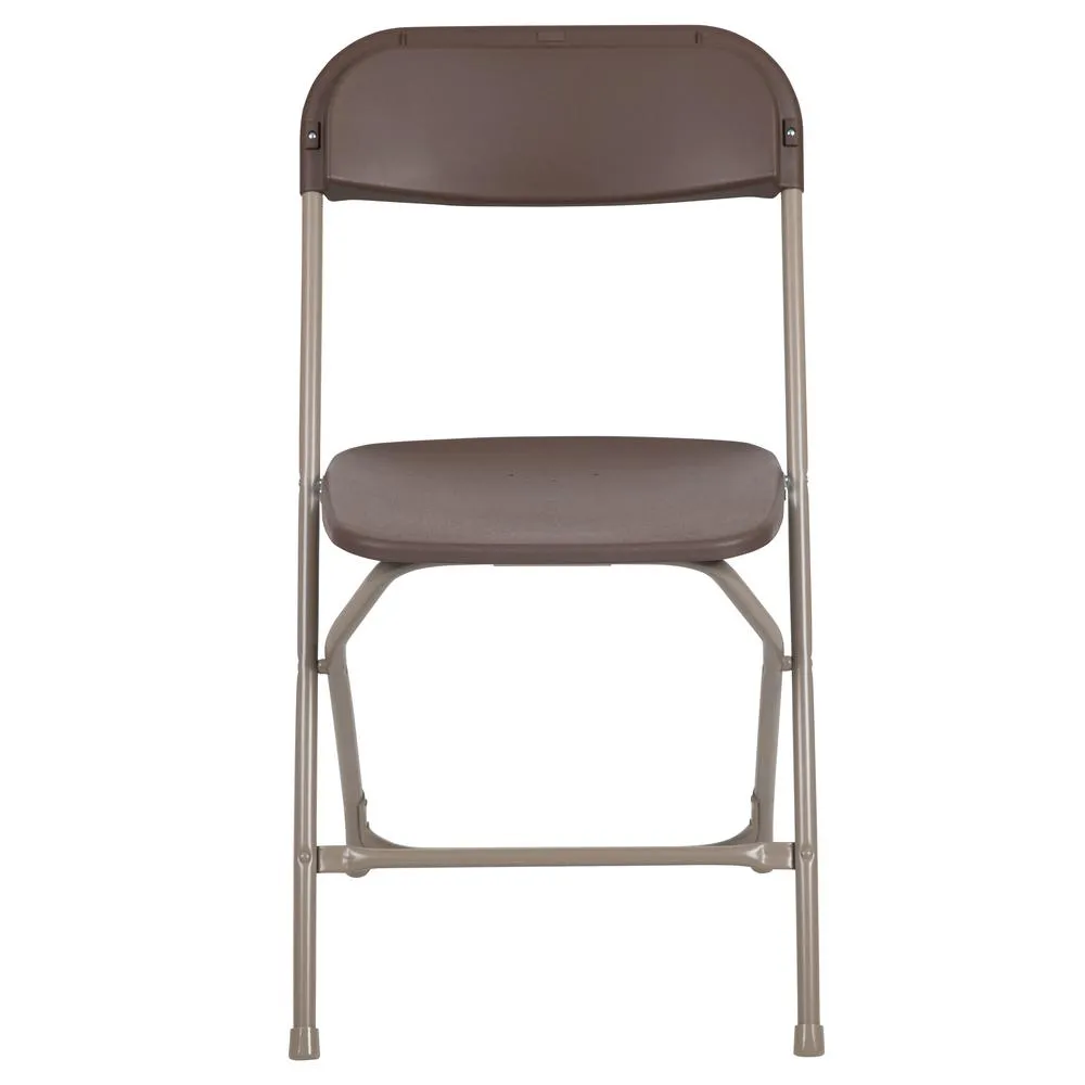 HERCULES Series 650 lb. Capacity Premium Brown Plastic Folding Chair - Flash Furniture