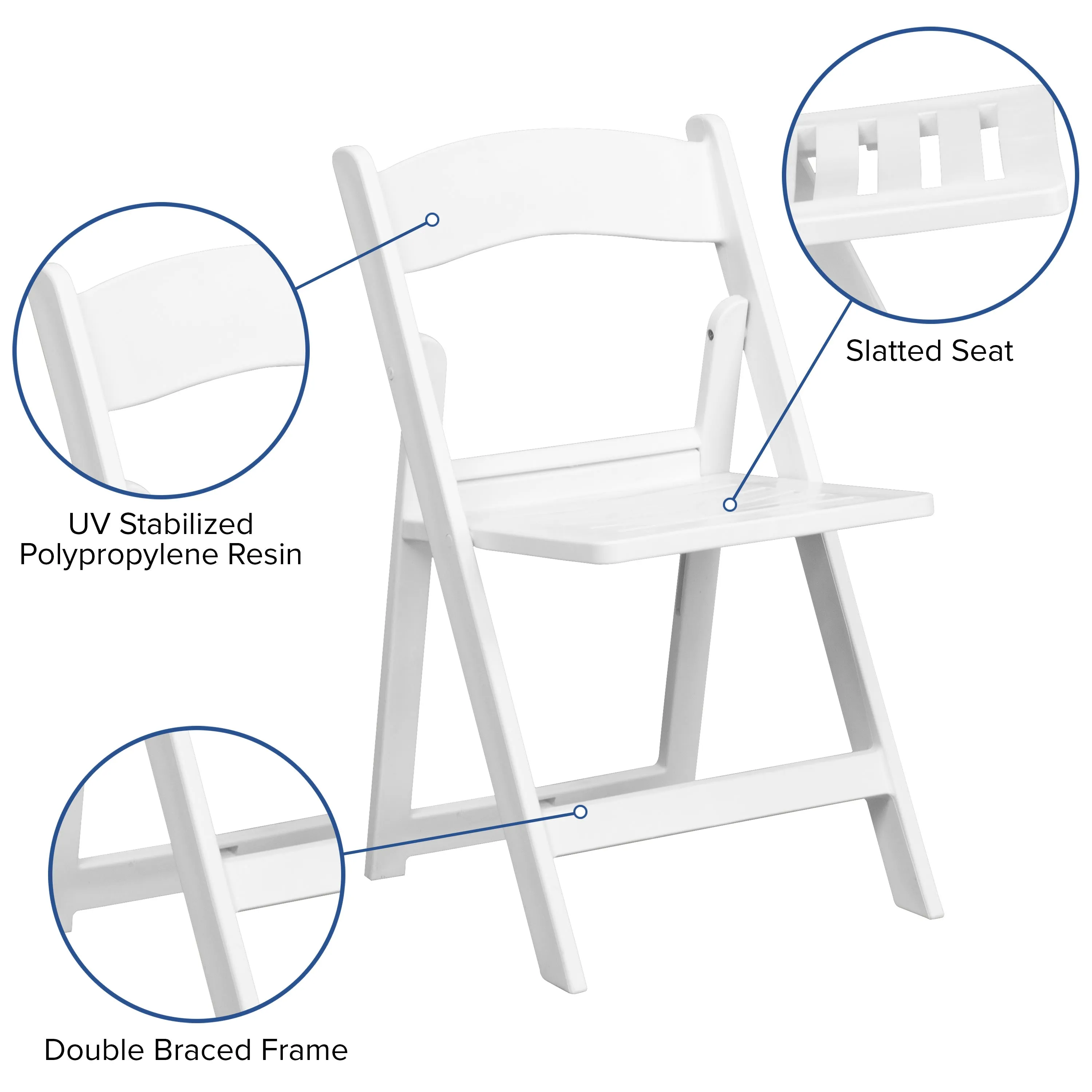 HERCULES Series 800 lb. Capacity Resin Folding Chair with Slatted Seat