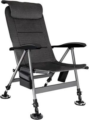 High Back Chair Office Recliner Folding Fishing Chair with Adjustable Pillow Backrest Legs for Wild Camping Beach Fly Fishing Stool Sleep Bed Camping Chair