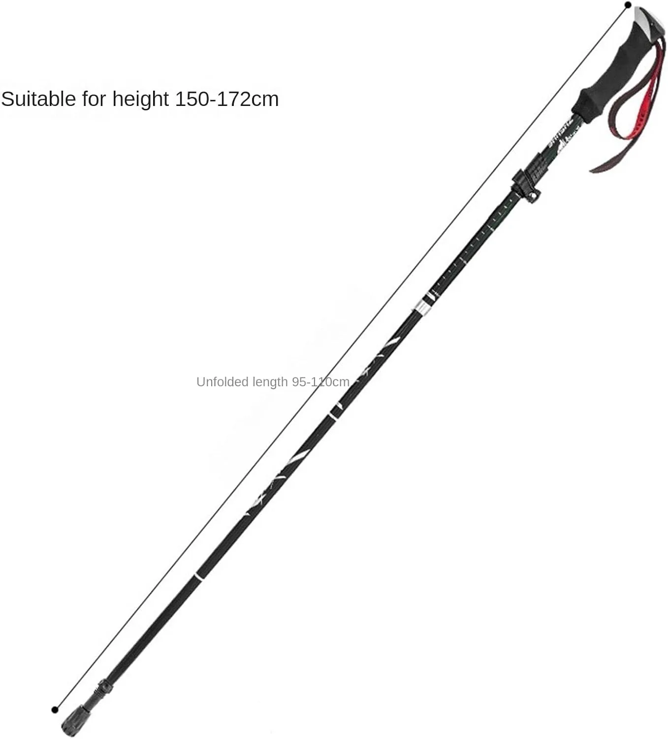 Hiking Trekking Poles Trekking Poles Lightweight Aluminum Alloy Adjustable Hiking Poles Walking Sticks for Hiking Hiking Sticks for Trekking(Black,110cm)