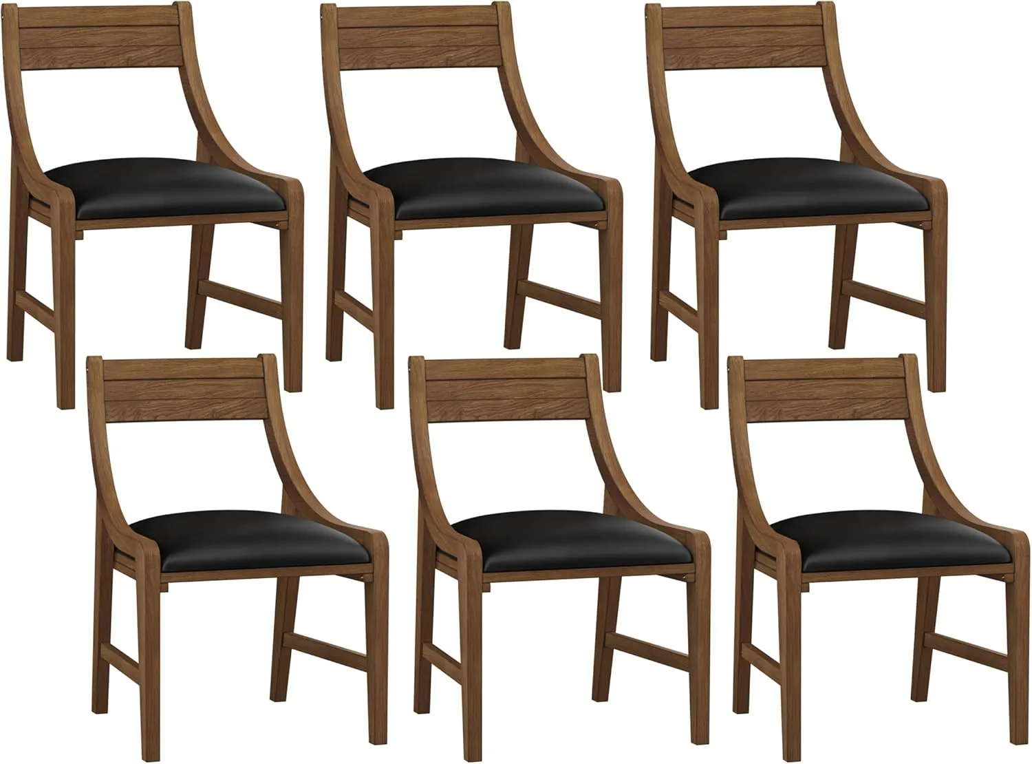 Hillsdale, Cooper Wood and Upholstered Game Chair, Set of 6, Brown