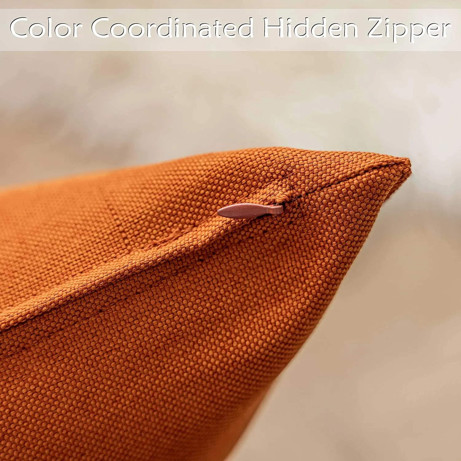 Home Brilliant Outdoor Pillow Covers 20x20 Burnt Orange Throw Pillows for Couch Bench Patio Waterproof Pillow Cases Set of 4, 20 x 20 inch, Burnt Orange