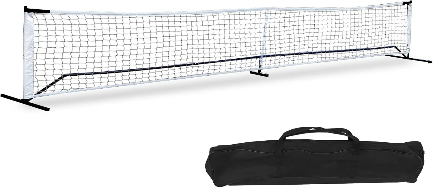 HomGarden Portable Pickleball Tennis Net Set System Metal Frame Stand W/Carrying Bag - Pickle Ball Net Outdoor Game Set